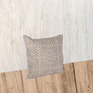 Living Looms Silky Brown Cushion Cover with Geometric Art