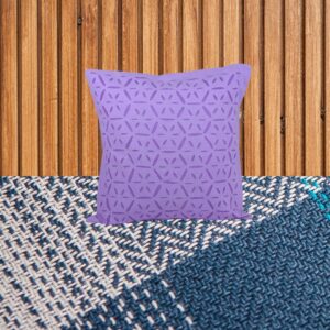 Living Looms White "Volleyball" motif purple cushion cover