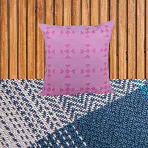 Living Looms White "Pink Triangle" motif pink cushion cover