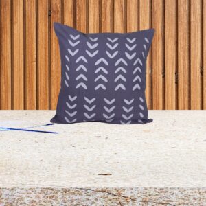 Living Looms White "Triangle" motif  grey cushion cover