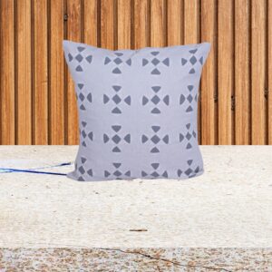 Living Looms White "Multiple Triangle" motif  French Grey cushion cover